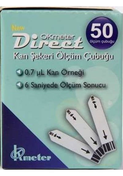 Okmeter Direct Şeker Ölçüm Cihazı + Strip 50 Adet + İğne 10 Adet