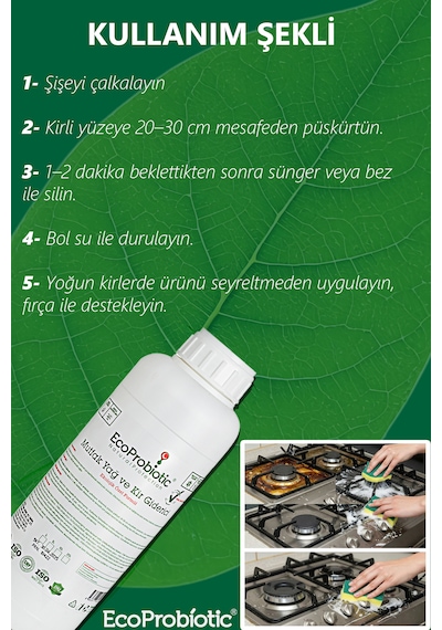 Organik Mutfak Yağ Ve Kir Giderici Sprey 1 Lt. - Ağır Kimyasal Içermez Tekli
