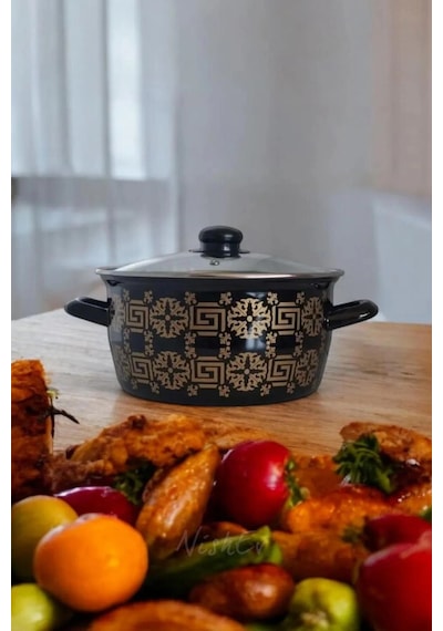 Prestij Siyah Desenli 22 Cm Kızartma Tenceresi 4.5 L Renkli