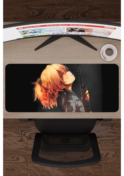 Youjo Senki Kaymaz Dikişli Kauçuk Oyuncu Mousepad V3 - 70x30 Xl Gaming Mouse Pad Fare Altlığı