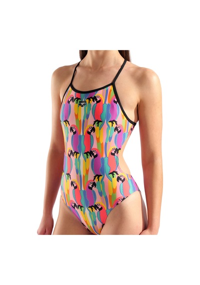 Arena Tropical Delight Swimsuit Tie Back Kadın Pembe Yüzücü Mayosu 010205550 1766733 Pembe