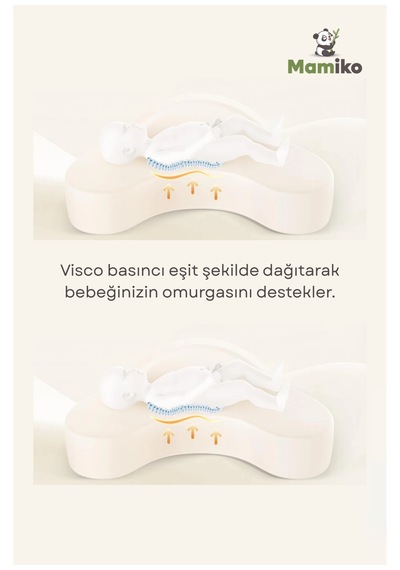 Emzirme Yastığı, Visco Yastık, Yıkanabilir Kılıf, Memory Foam, Güvenlik Bariyerli Geniş Minder Gri