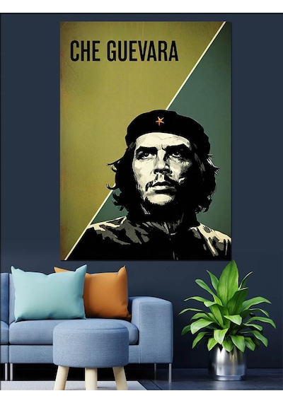 Che Guevara Portre Posteri Dekoratif Kanvas - Mdf Ahşap Tablo