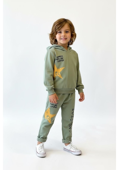 Miababy Cool Star Baskılı 2 Li Takım Haki