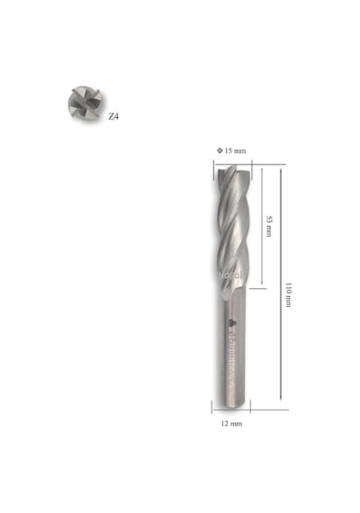 Mte 15 Mm Uzun Parmak Freze Hss-co8 Dın 844/b-n