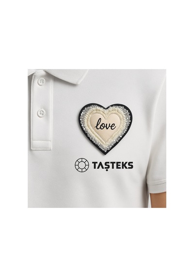 Taşlı Ütülenebilen Veya Sticker Olarak Kullanılabilen Love Yazılı Kalp Patch
