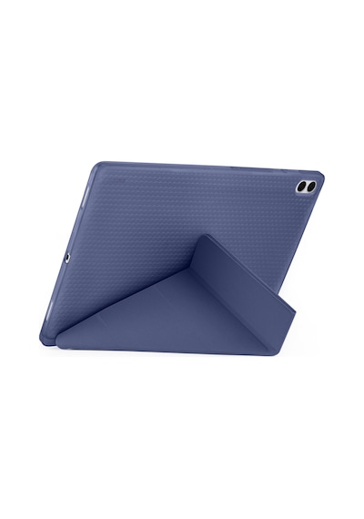Galaxy Uyumlu  Tab S11 Ultra Kılıf Frm Tri Folding Kalem Bölmeli Standlı Kılıf - Mavi Kapaklı Kılıf