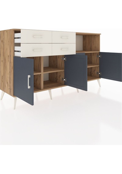 Kronos Konsol 4 Raflı 4 Çekmeceli 4 Kapaklı 176x59x99 Çam-antrasi Çam-antrasit/aytaşı Kronos Konsol 4 Raflı 4 Çekmeceli 4 Kapaklı 176x59x99 Çam-antrasi Çam-antrasit/aytaşı