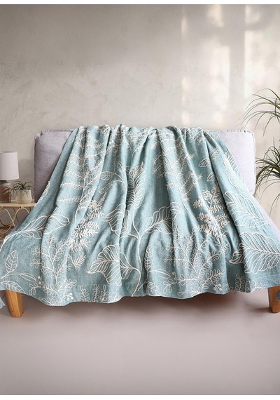 The Mia Throw Koltuk Şalı Püsküllü Yeşil 170x130 Yeşil