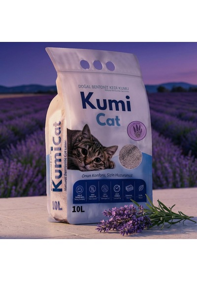 Eko-premium Rahatlatıcı Etki Lavanta Kokulu Kedi Kumu, Güçlü Topaklanan Bentonit %99.5 Tozsuz , 5 L