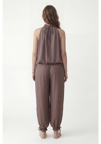 Antioch 100% Lyocell Bluz Pantolon Takım Kahverengi