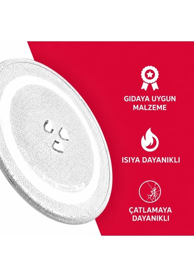 Mikrodalga Fırın Cam Tepsi Tabak 24,5 Cm Çaplı Delikli Diğer