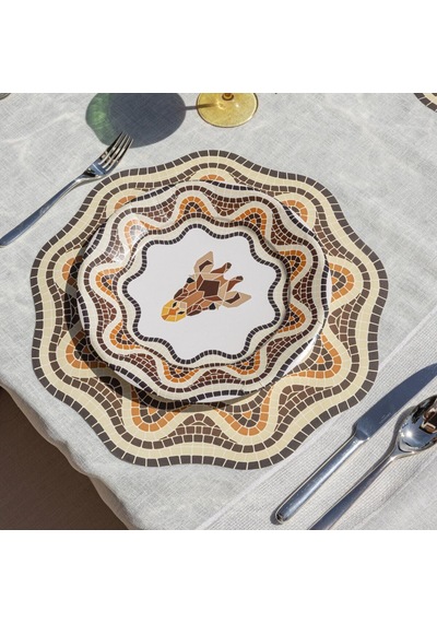 Mosaic Kağıt Tabak 26 Cm 12'li Paket Beyaz