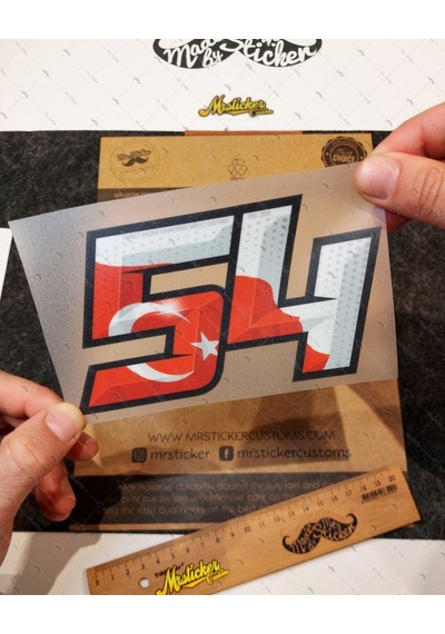 Rfhlm161 Reflektif 54 Numara Sticker Buyuk Boy