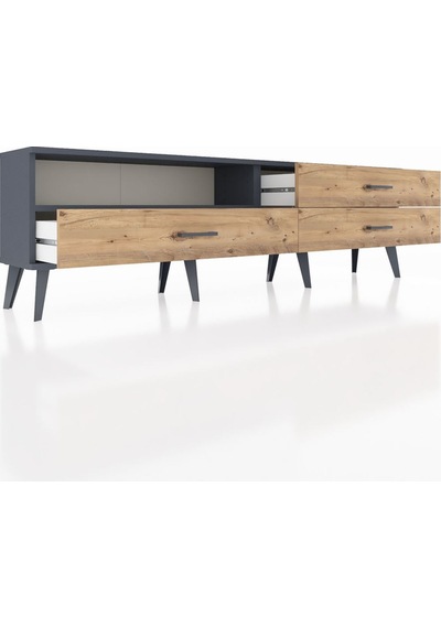 Arges Tv Ünitesi Tek Raflı 3 Çekmeceli 176x30x51 Antrasit-antrasit/çam Antrasıt/atlas Çam Arges Tv Ünitesi Tek Raflı 3 Çekmeceli 176x30x51 Antrasit-antrasit/çam Antrasıt/atlas Çam