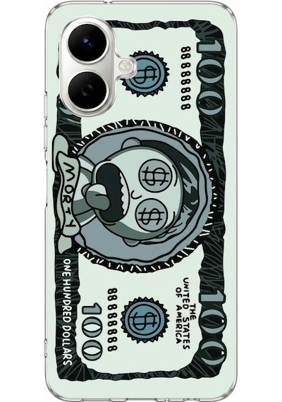 Infinix Smart 10 Uyumlu Morty Dolar Baskılı Silikon Kılıf Renkli