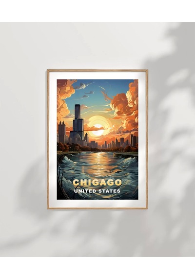 Çerçevesiz Poster Gölün Ve Gökdelenlerin Şehri