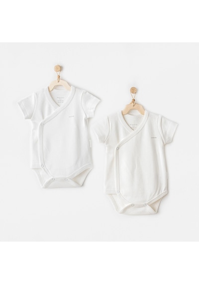 Andywawa Kız Bebek Zıbın Body 2 Parça Ac25643 Ekru - Beyaz