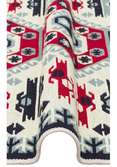 Arya Ar 30 Red %100 Geri Dönüşümlü Pamuktan Çift Taraflı Yıkanabilir Modern Dekoratif Kilim