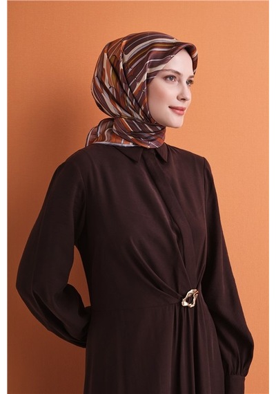 Armine Saf İpek Sura Eşarp 9616d 53 Kırmızı Siyah
