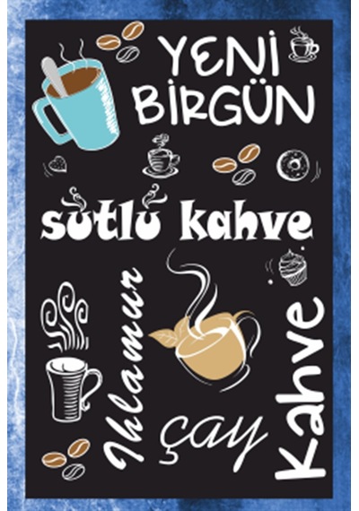 Yeni bir gün çay kayve retro ahşap poster