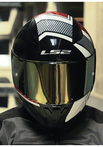 Ls2 Rapid 2 Race Extra Beyaz-kırmızı Fullface Motosiklet Kaskı Gold Camlı Beyaz -  Kırmızı
