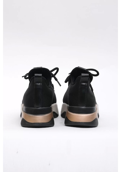 Kalın Taban Outdoor Kadın Sneaker Siyah Ayakkabı 45020 Çok Renkli