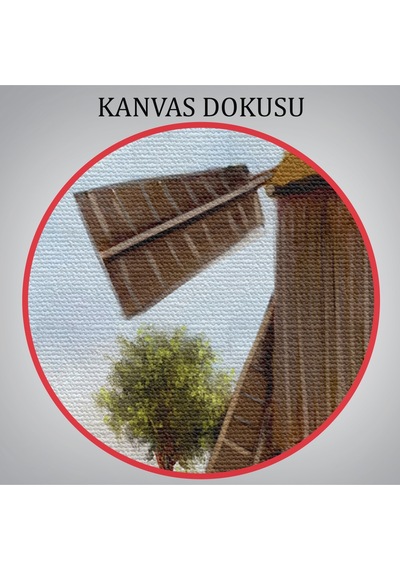 Eski Yel Değirmeni Yağlıboya Görünüm Dekoratif Kanvas Duvar Tablosu-3746 50 X 70