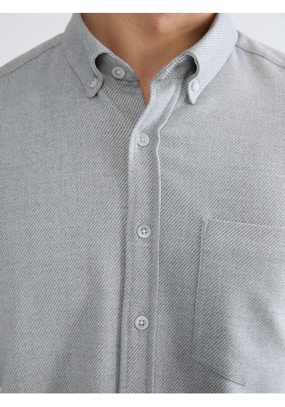 Lcwaıkıkı Classic Gri Regular Fit Armürlü Erkek Gömlek