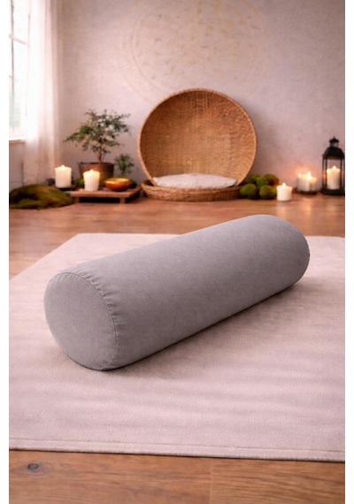 Yuvarlak Zafu Meditasyon Minderi & Bolster Minderi İkili Yoga Meditasyon Minder Seti Gri