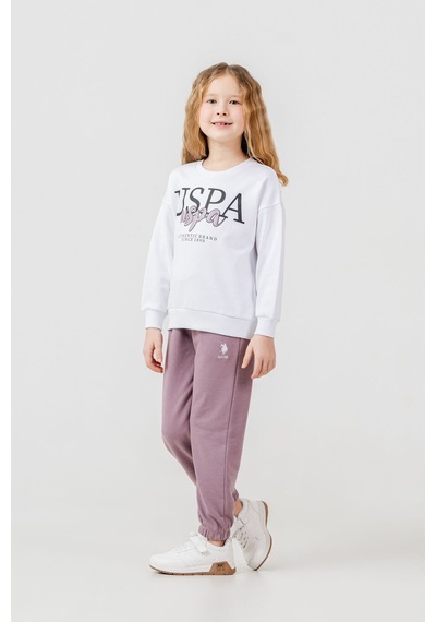 U.S. Polo Assn. Kız Çocuk Nakışlı Beyaz Uzun Kol Eşofman Takımı Us2700-c-v1 Us2700-c-v1