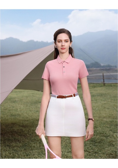 New Performance Premium Polo T-shirt %72,8 Pamuk %27,2 Polyester Pudra