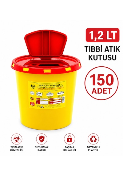 1,2 Lt Tıbbbi Atık Kutusu 150 Adet