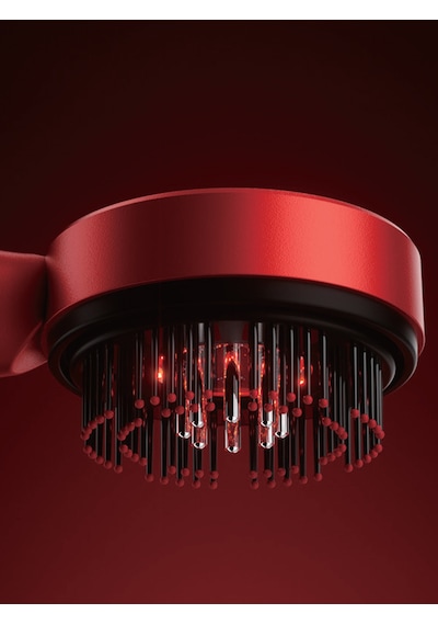 7go 7gmg8 Led Işıklı Saç Derisi Masaj Aleti & Yağ Uygulamalı Şarjlı Head Massage Gun Kırmızı