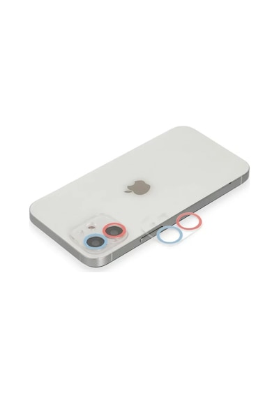 Newface Apple İphone 12 Renkli Kamera Lens Koruma Cam - Pembe-mavi