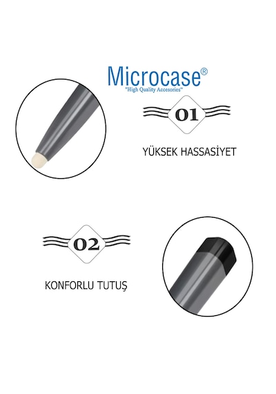 Microcase Taşınabilir Hassas Ekran Dokunmatik Keçe Uçlu Akıllı Tahta Kalemi -al4822 4 Adet Gri