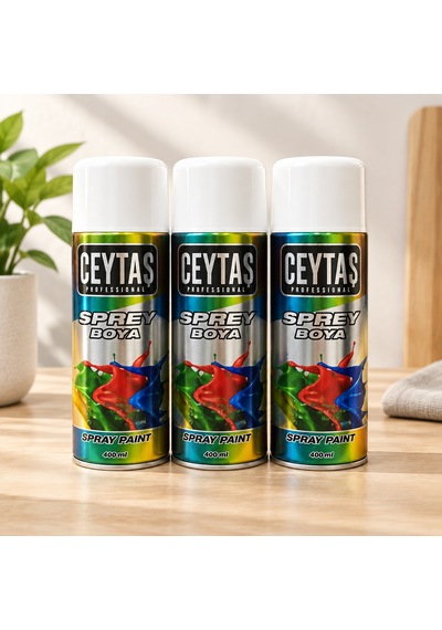 400 Ml Beyaz Sprey Boya 1 Adet Çok Renkli