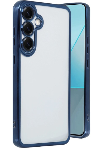 Gld-spt- Newface Samsung Uyumlu Galaxy S25 Kılıf Razer Lensli Silikon - Lacivert