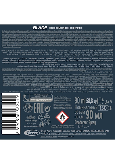 Blade Black Alpha & Night Fire Erkek Deodorant Seyahat Boy 4x90 Ml Tanışma Seti