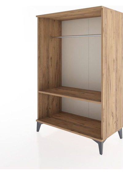 Hyperion Dolap Tek Raflı Tek Askılı 88x44x134 Çam-çam Çam
