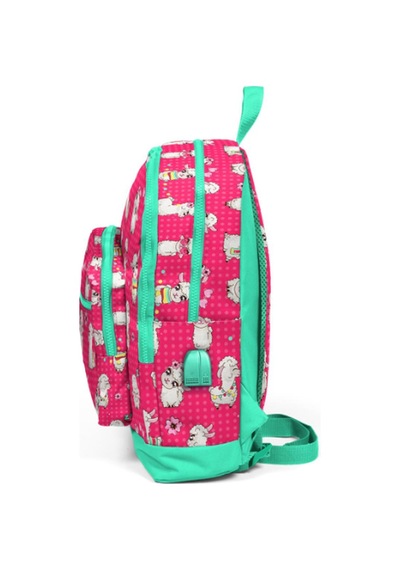Coral High Kids Neon Mercan Alpaka Desenli Usb Şarjlı Kulaklık Çıkışlı Okul Sırt Çantası