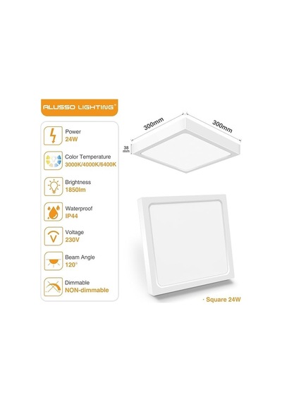 Alusso 24w Ultra Slim Led Ceiling Light - Cct Değiştirilebilir Tavan Lambası Diğer