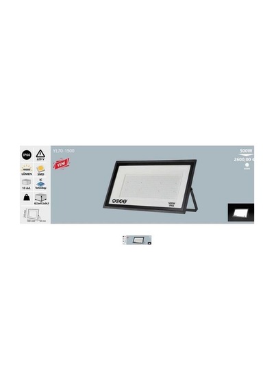 Noas 500w Ultra Slım Led Projektör Beyaz 6500k Noas Yl70-1500 Beyaz Işık