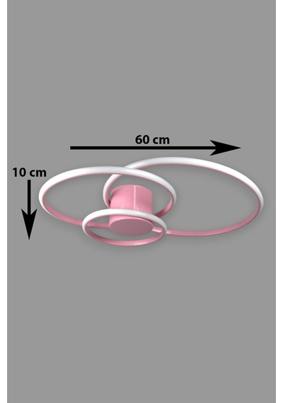 Sole Pembe Renk Modern Tasarım Salon - Mutfak - Hol - Yatak Odası Beyaz Led Avize Pembe