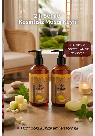 2 Li Kavun Aromalı Masaj Yağı 120 Ml X 2 Doğal Vücut Bakım Ve Aromaterapi Yağı - 305892654