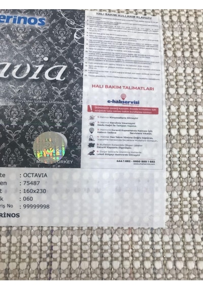 Merinos Halı Octavia 75487 060 Serisi Salon Oturma Yatak Odası Halısı Krem