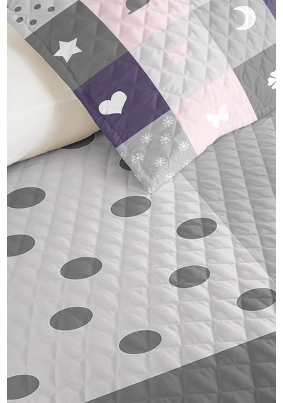 Evimde Bambaşka Pastel Patchwork Gri Kız Çocuk Pike Takımı-lila Pembe Minimal Bebek Odası Yatak Örtüsü-160x220 CM Evimde Bambaşka Pastel Patchwork Gri Kız Çocuk Pike Takımı-lila Pembe Minimal Bebek Odası Yatak Örtüsü-160x220 CM
