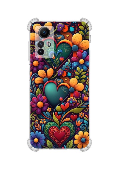 Printify Redmi Note 12s İle Uyumlu Düşlerin Dansı Serisi Çiçeklerin Dansı Tasarımlı Uv Baskılı Köşe Korumalı Antişok Kılıf Şeffaf