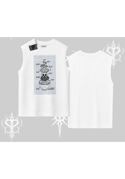 Tarzsokak Kolsuz Tshirt Noodle Theory Hand Drawn Concept Beyaz