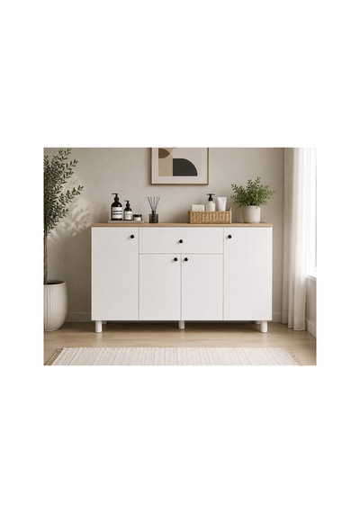 Trend Kahve Köşesi Dolabı - Çok Amaçlı Dolap Beyaz
